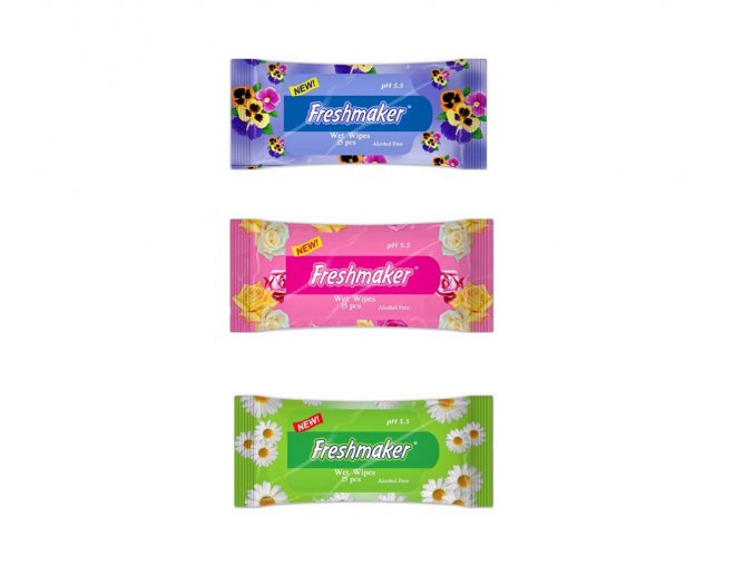 Freshmaker vlhčené ubrousky Flower 15 ks