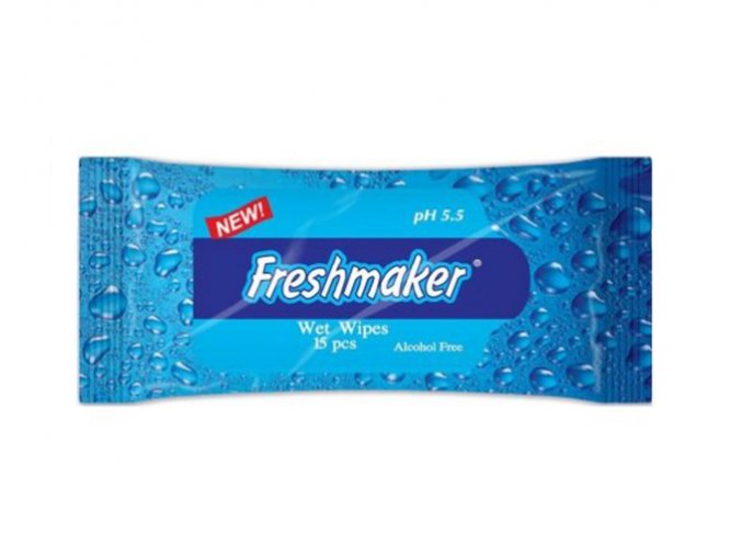 Freshmaker vlhčené ubrousky Flower 15 ks modré