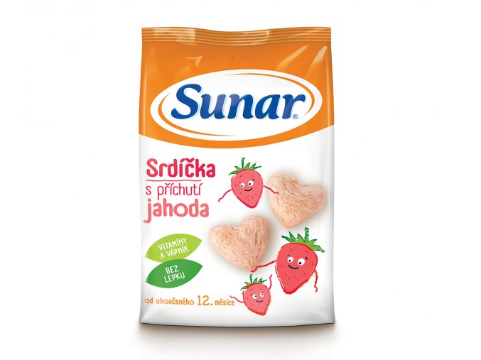 Sunar Snack jahodová srdíčka (50 g)