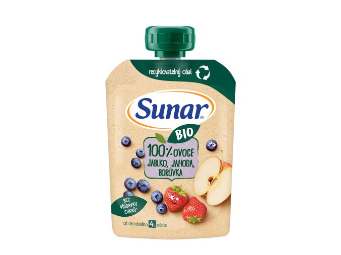 Sunar BIO kapsička jablko, jahoda, borůvka (100 g)