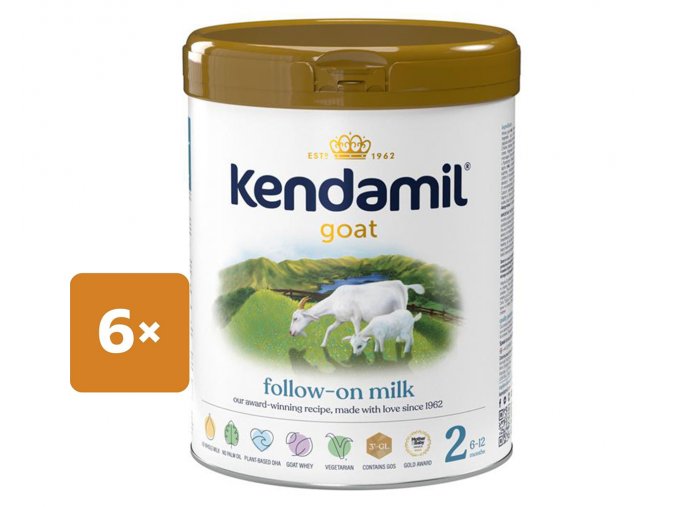 Kendamil pokračovací kozí mléko 2 DHA+ (6x800 g)