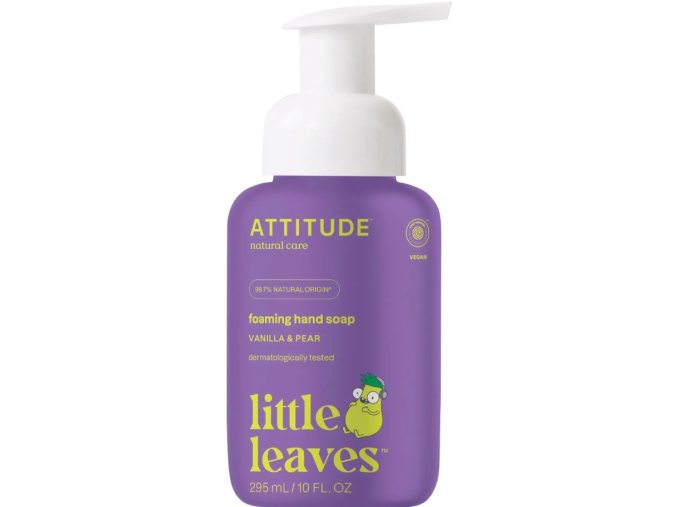 Dětské pěnivé mýdlo na ruce ATTITUDE Little leaves s vůní vanilky a hrušky 295 ml (1)