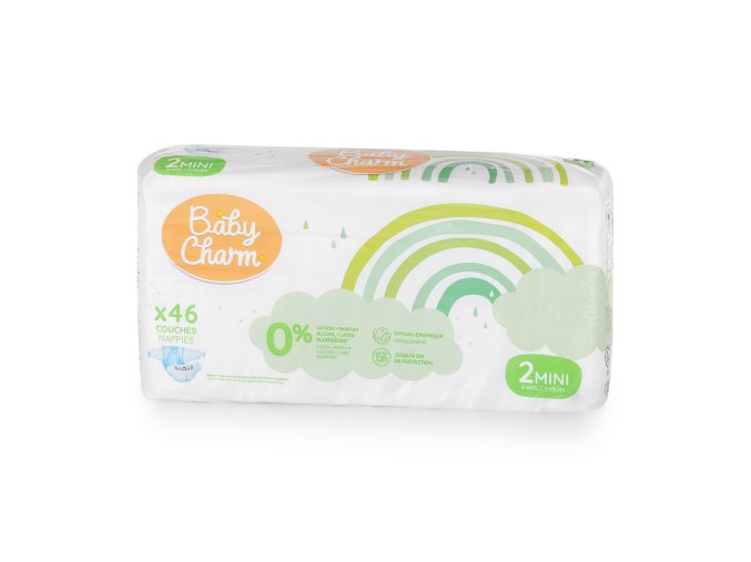 Baby Charm Super Dry Flex vel. 2 Mini (3-6 kg) - 46 ks