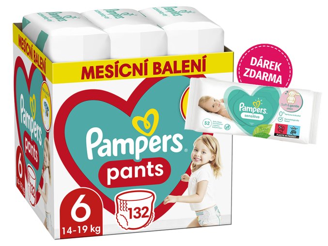 Pampers Pants vel. 6 132 ks (14 19 kg) + taštička