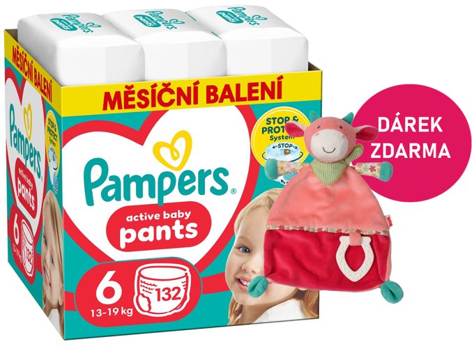Pampers Pants vel. 6 132 ks (14 19 kg) + kráva