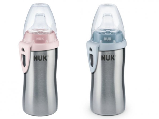 NUK FC Active Cup z vysoce kvalitní nerezové oceli s pítkem (215 ml)