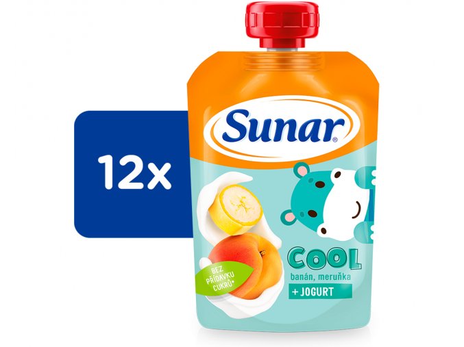 Sunar Cool ovoce banán, meruňka, jogurt (12 x 120 g)