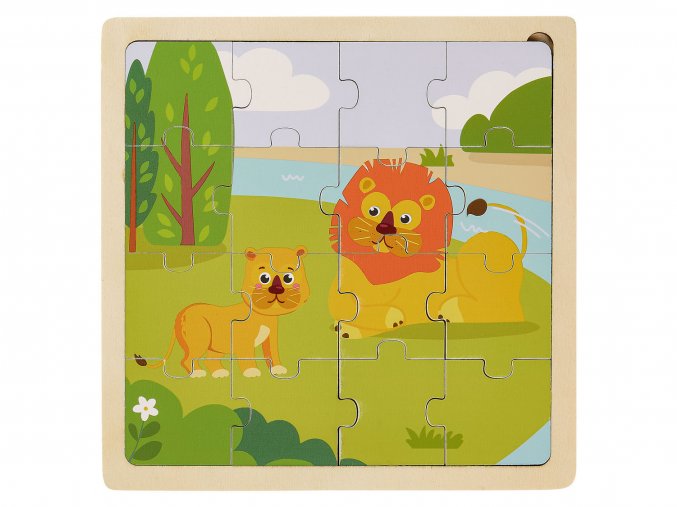 Playtive Dřevěné puzzle lev (1)