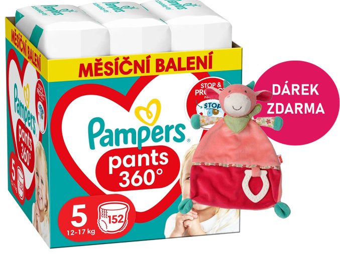 Pampers Pants vel. 5 152 ks (12 17 kg) + kráva