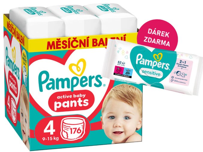 Pampers Pants vel. 4 176 ks (9 15 kg) (1) + ubrousek SE