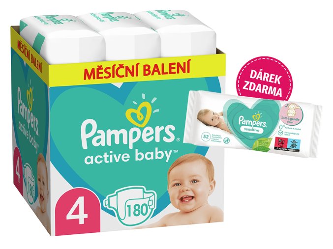 Pampers Active Baby vel. 4 180 ks (9 14 kg)