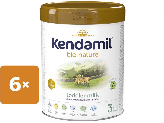 Kendamil BIO Nature batolecí mléko 3 DHA+ (6x800 g) 2