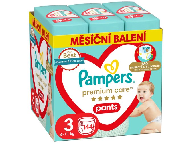 Pampers Premium Care pants 3 midi (6-11 kg) - 144 ks