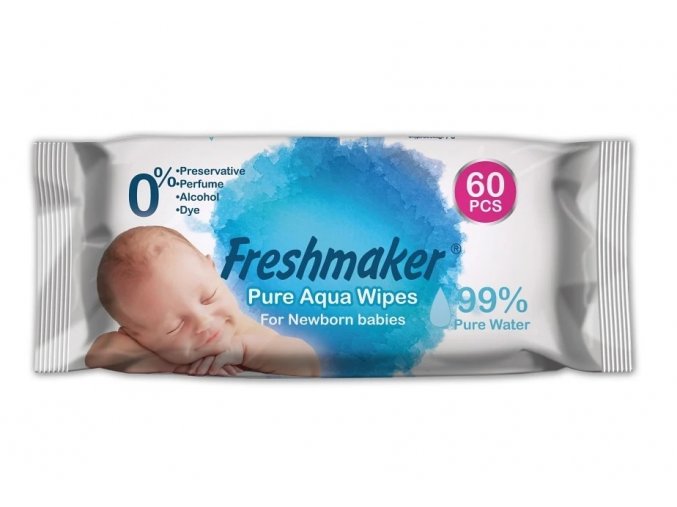 Freshmaker dětské vlhčené ubrousky Pure Aqua 60 ks