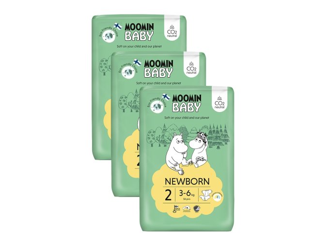 Moomin Baby EKO pleny vel. 2 168 ks (3 6 kg) (1)