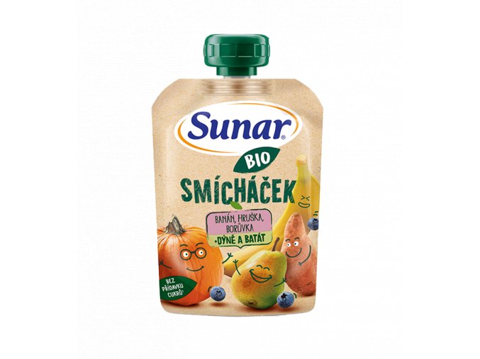 Sunar BIO Smícháček banán, hruška, borůvka + dýně a batát (100 g)