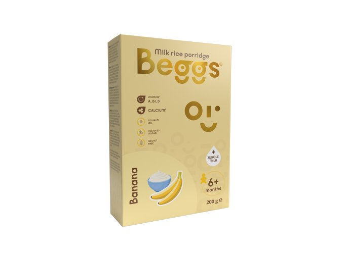 Beggs Mléčná rýžová banánová kaše (200 g) (1)