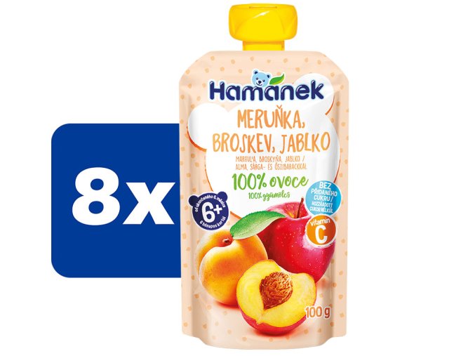 Hamánek Meruňka, broskev, jablko 8 x 100 g