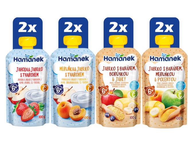 Hamánek Mix kapsiček tvaroh jáhly polenta (6+) 8 x 100 g