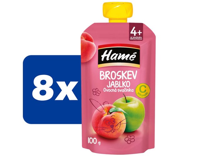 Hamé Broskev, jablko 8 x 100 g