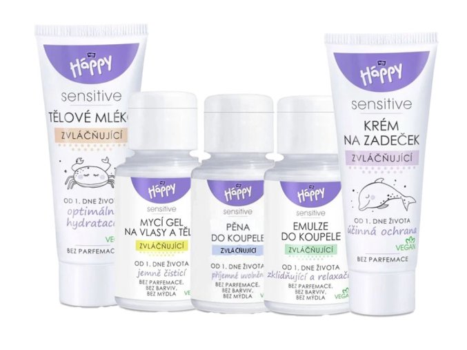Bella Happy Baby Testovací balíček kosmetiky Sensitive pro děti 5 produktů