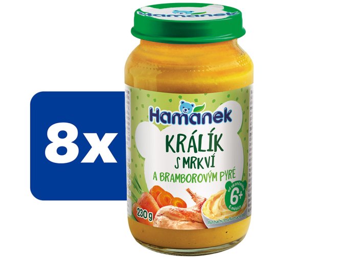 Hamánek Králík s mrkví a bramborovým pyré 8 x 230 g