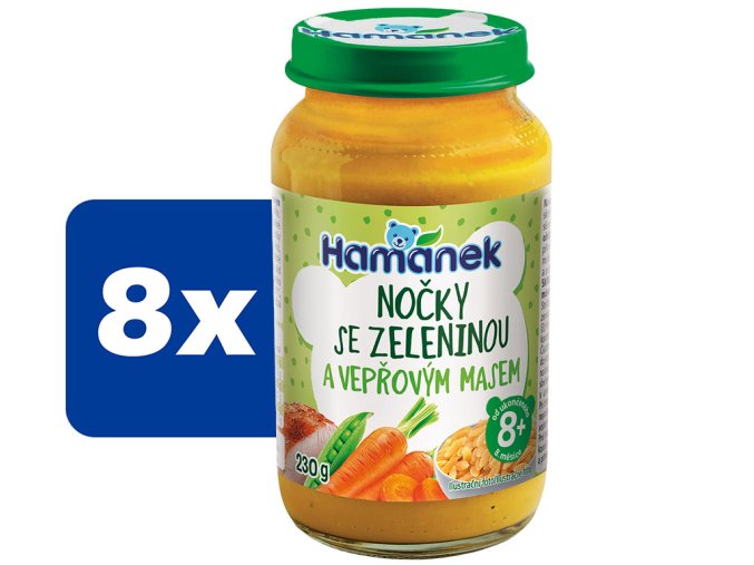 Hamánek Nočky se zeleninou a vepřovým masem 8 x 230 g