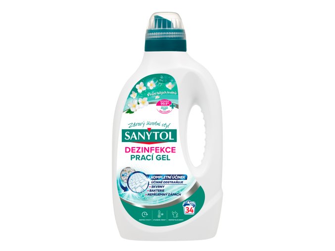 Sanytol dezinfekční prací gel s vůní bílých květů (34 PD) 1700 ml