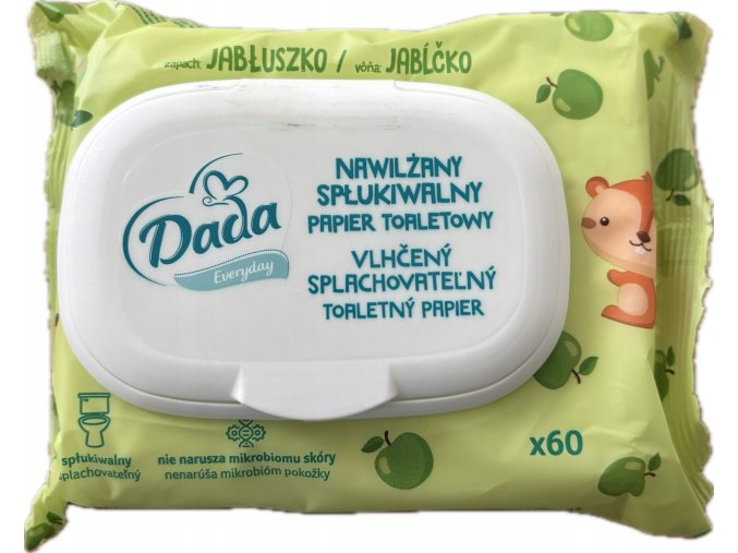 Dada vlhčený toaletní papír s vůní jablka s víčkem 60 ks