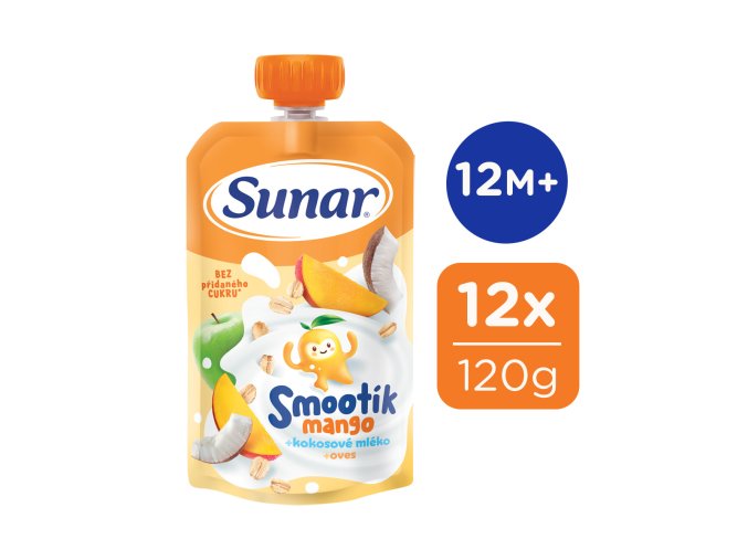 Sunar Smootík mango, kokosové mléko, oves 12 x 120 g