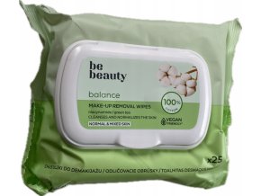 Be Beauty odličovací ubrousky Balance pro normální a smíšenou pleť 25 ks s víčkem