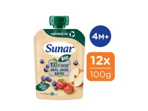 Sunar BIO kapsička jablko, jahoda, borůvka (12 x 100 g)