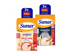 Sunar Mix karton mléčné kaše XXL (6 x 340 g)