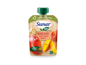 Sunar BIO kapsička jablko, mango a broskev (100 g)