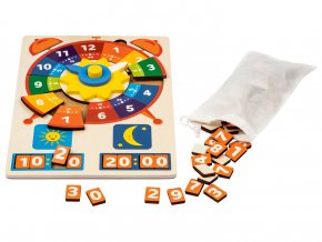 PLAYTIVE® Dřevěné puzzle puzzle s hodinami