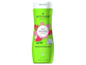 Dětské tělové mýdlo a šampon (2 v 1) ATTITUDE Little leaves s vůní melounu a kokosu 473 ml