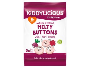 Kiddylicious ovocno-zeleninové knoflíčky - malina s řepou (5 x 6 g)