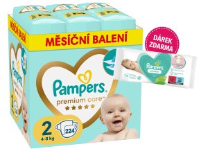 Pampers Premium Care 2 mini 224 ks (4 8 kg) + taštička