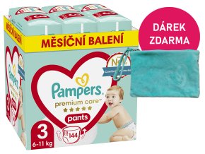 Pampers Premium Care pants 3 midi (6 11 kg) 144 ks + taštička