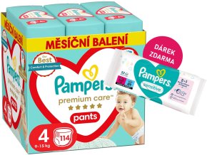 Pampers Premium Care pants 4 maxi (9 15 kg) + ubrousek