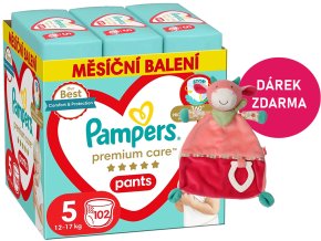 Pampers Premium Care pants 5 junior (12 17 kg) + kráva