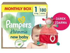 Pampers Harmonie vel. 1 180 ks (2 5 kg) + kravička