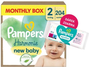Pampers Harmonie vel. 2 132 ks (4 8 kg) + ubrousek