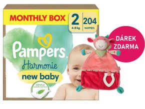 Pampers Harmonie vel. 2 132 ks (4 8 kg) + kráva