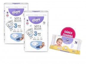 Bella Happy Soft & Delicate BigPack vel. 3 (5 9 kg) 140 ks (2x70 ks)