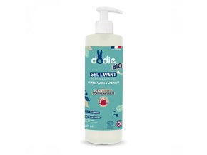 Dětský mycí gel na vlasy, tělo a obličej 3v1 (Dodie Organic) 400 ml (1)