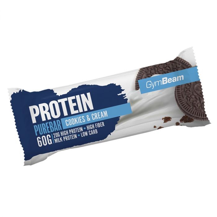 GymBeam Protein PureBar Příchuť: Cookies se smetanou, Hmotnost: 60g