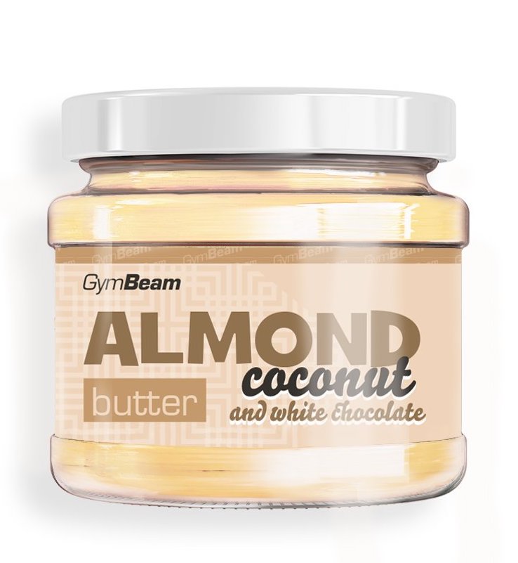 GymBeam Mandlové Máslo s kokosem a bílou čokoládou Hmotnost: 340g