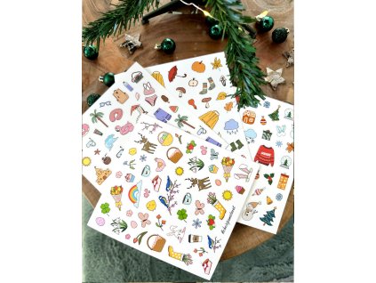 samolepky obdobi rocniobdobi jarni letni podzimni zimni nakepky chcisipamatovat