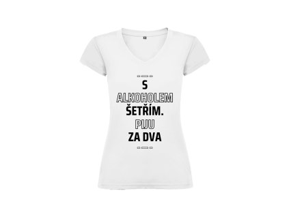 S alkoholem šetřím. Piju za dva (Barva Růžová, Velikost XL)